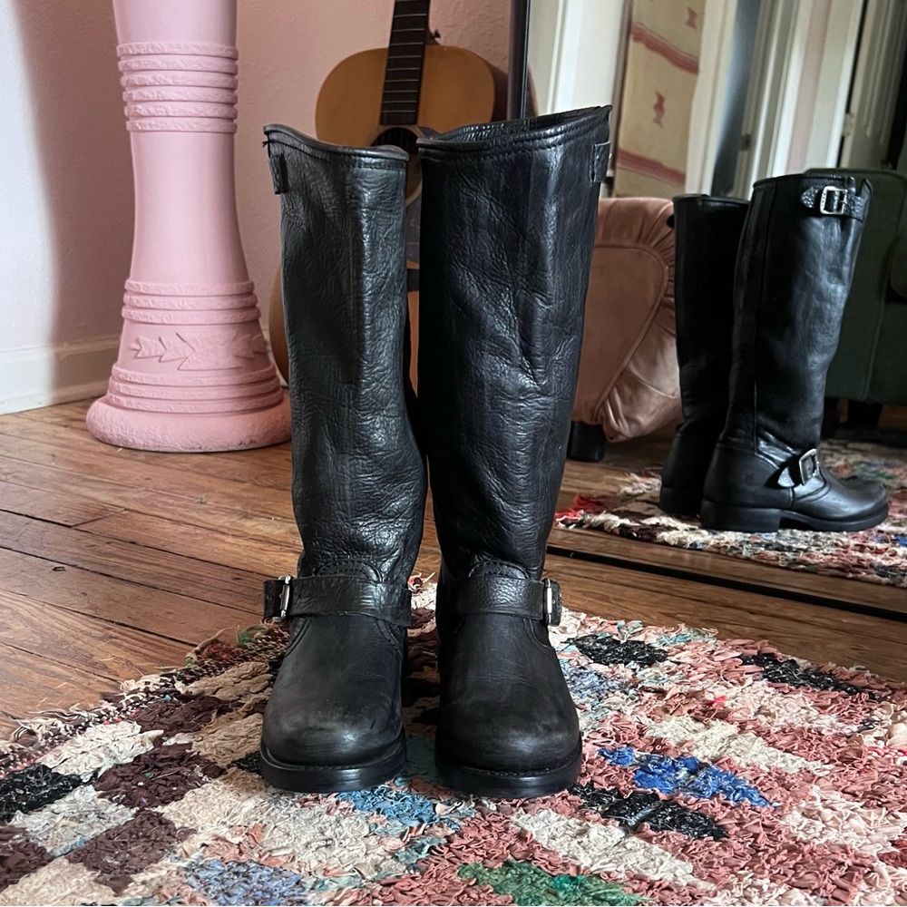 Frye Veronica Tall Slouch Boots Black 7.5 B - Picture 2 of 16